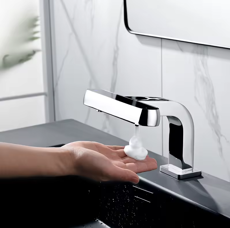 STF-010 Titanic Chrome Touchless Faucet and Sensor Soap Dispenser