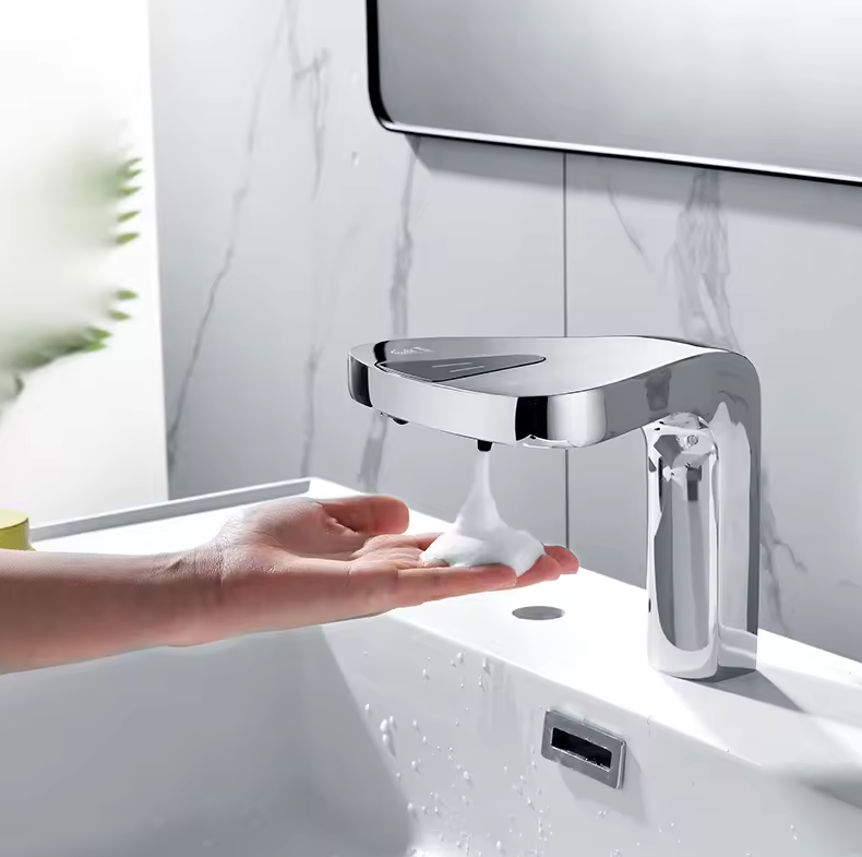 STF-011 Titanic Chrome Touchless Faucet and Sensor Soap Dispenser